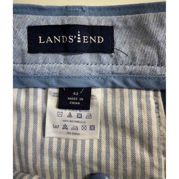 Lands End Mens Blue Pleated Chino Shorts Size 42 - Picture 8 of 10